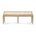 Banc scandinave en chêne massif avec design inspiré des fuseaux pour chambre ou couloir