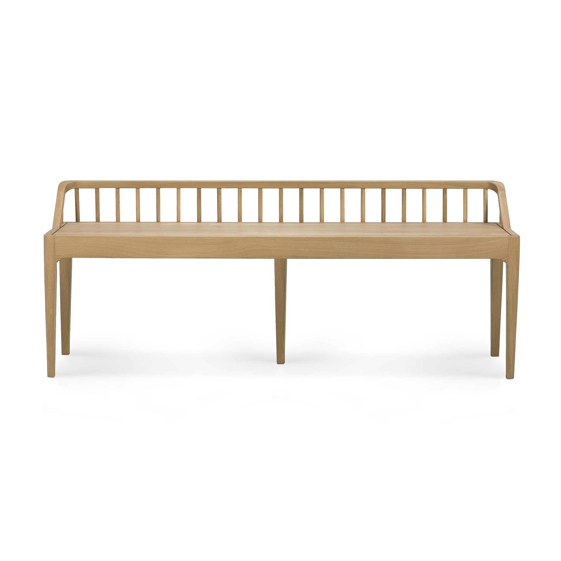 Banc scandinave en chêne massif avec design inspiré des fuseaux pour chambre ou couloir