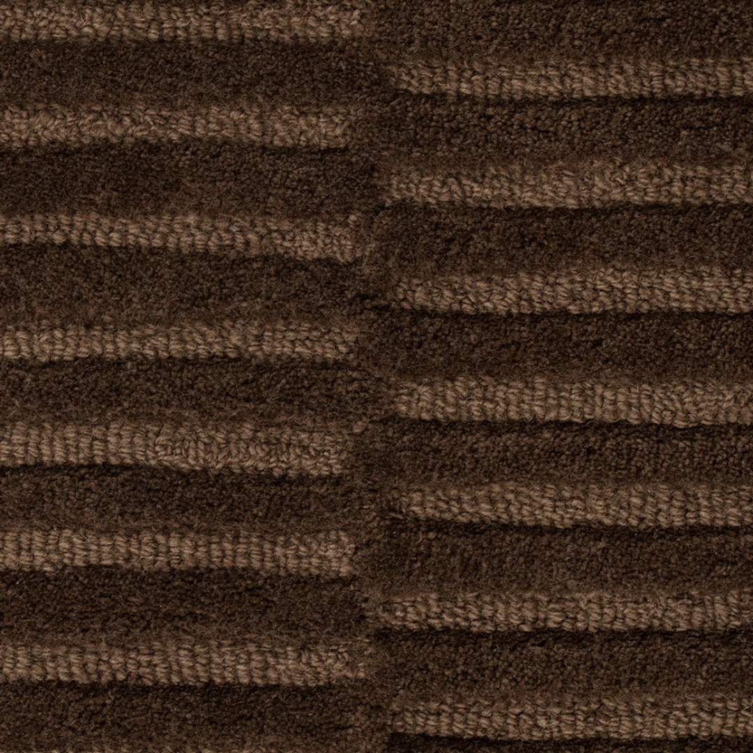Tapis contemporain 100 % laine à poils coupés courts/longs, avec texture linéaire audacieuse, pour le salon