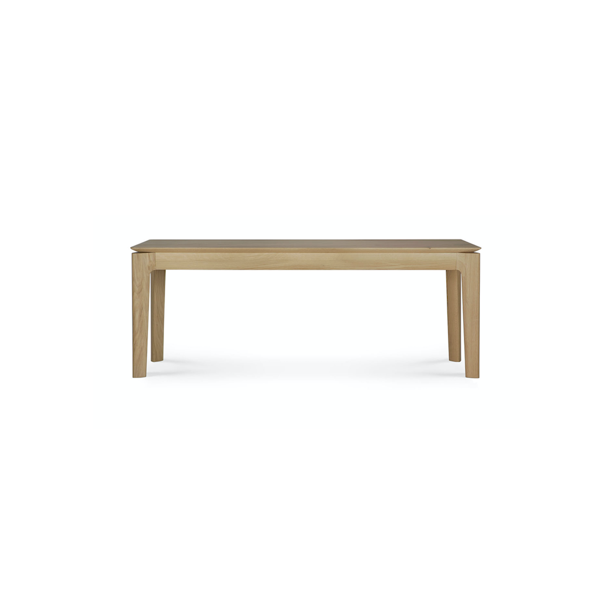 Banc de salle à manger scandinave en chêne massif avec pieds fuselés