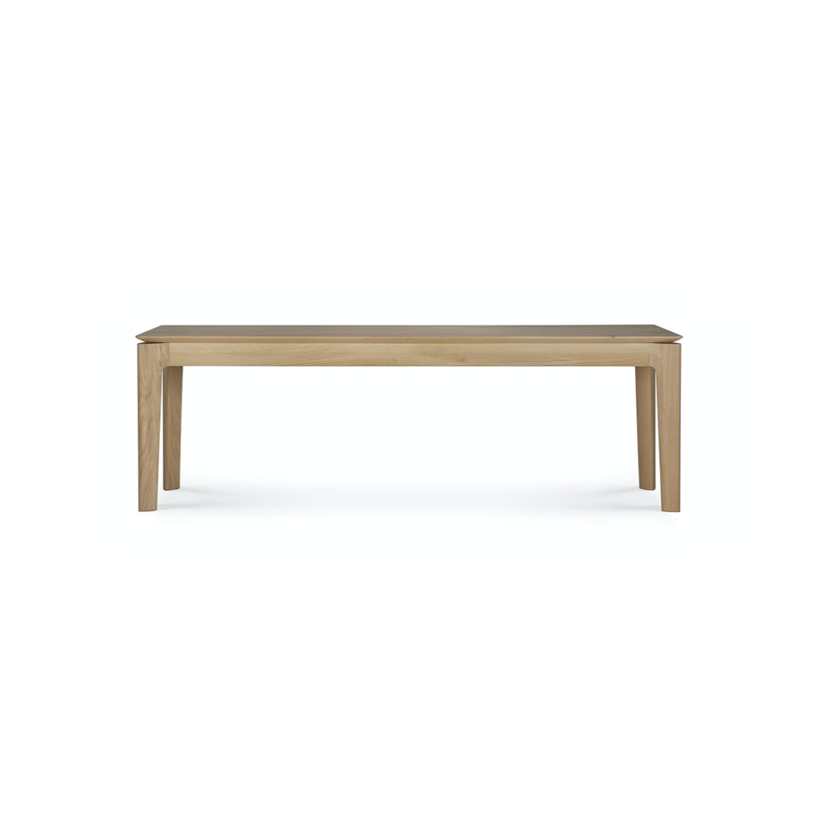 Banc de salle à manger scandinave en chêne massif avec pieds fuselés