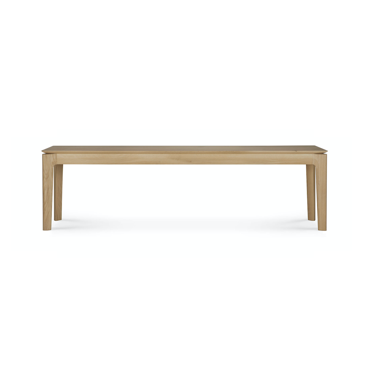 Banc de salle à manger scandinave en chêne massif avec pieds fuselés