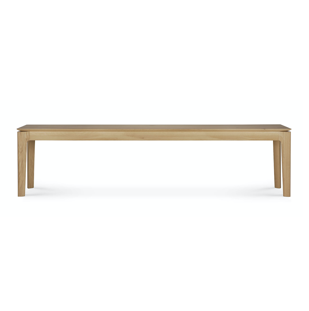 Banc de salle à manger scandinave en chêne massif avec pieds fuselés