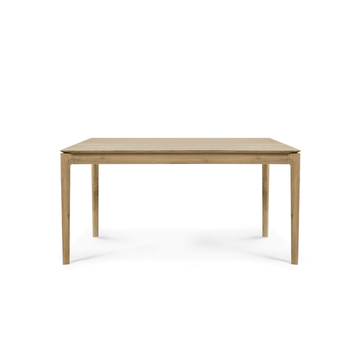 Table à manger scandinave en chêne massif avec pieds fuselés et finition à l'huile-cire pour salle à manger