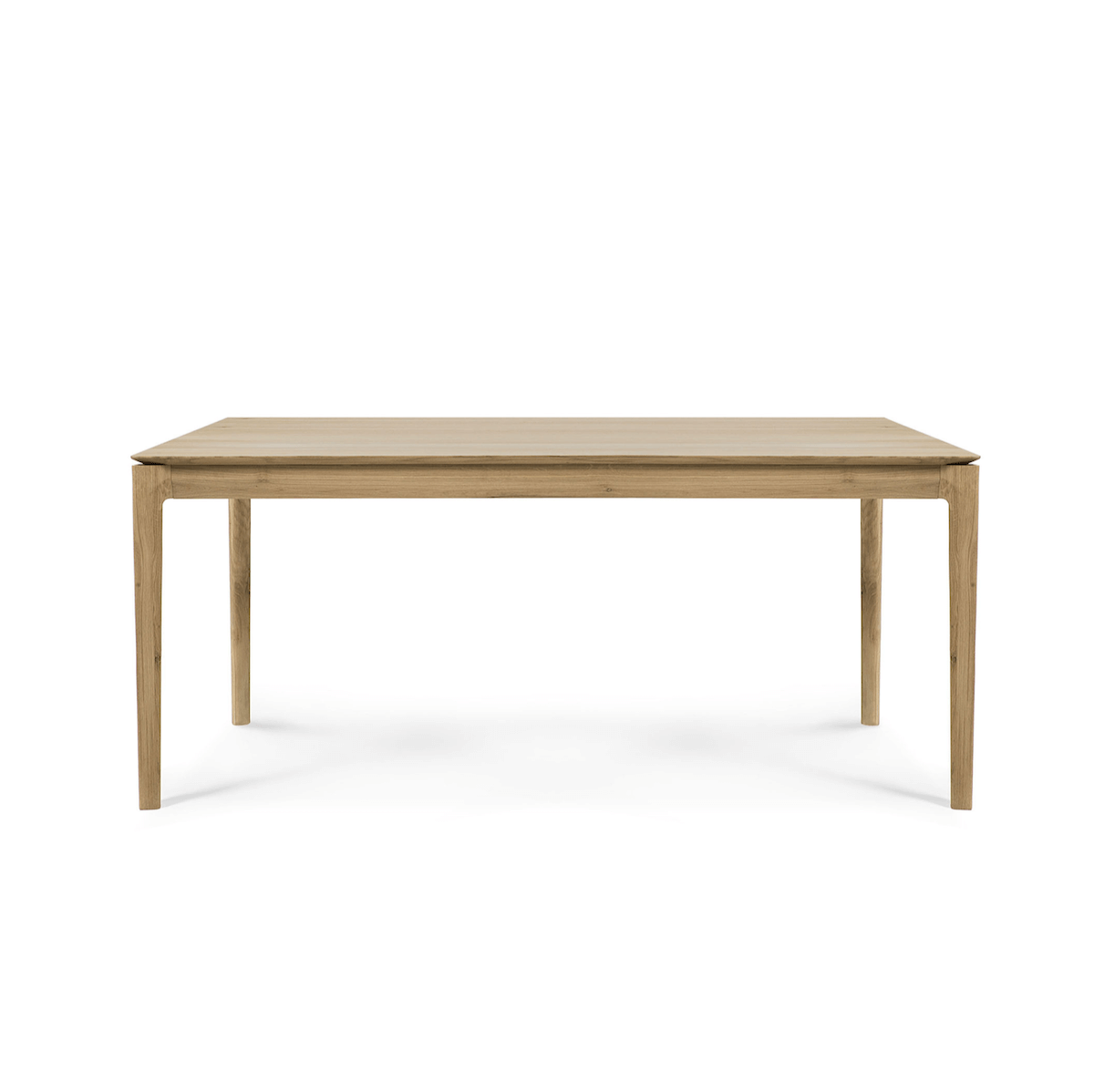 Table à manger scandinave en chêne massif avec pieds fuselés et finition à l'huile-cire pour salle à manger