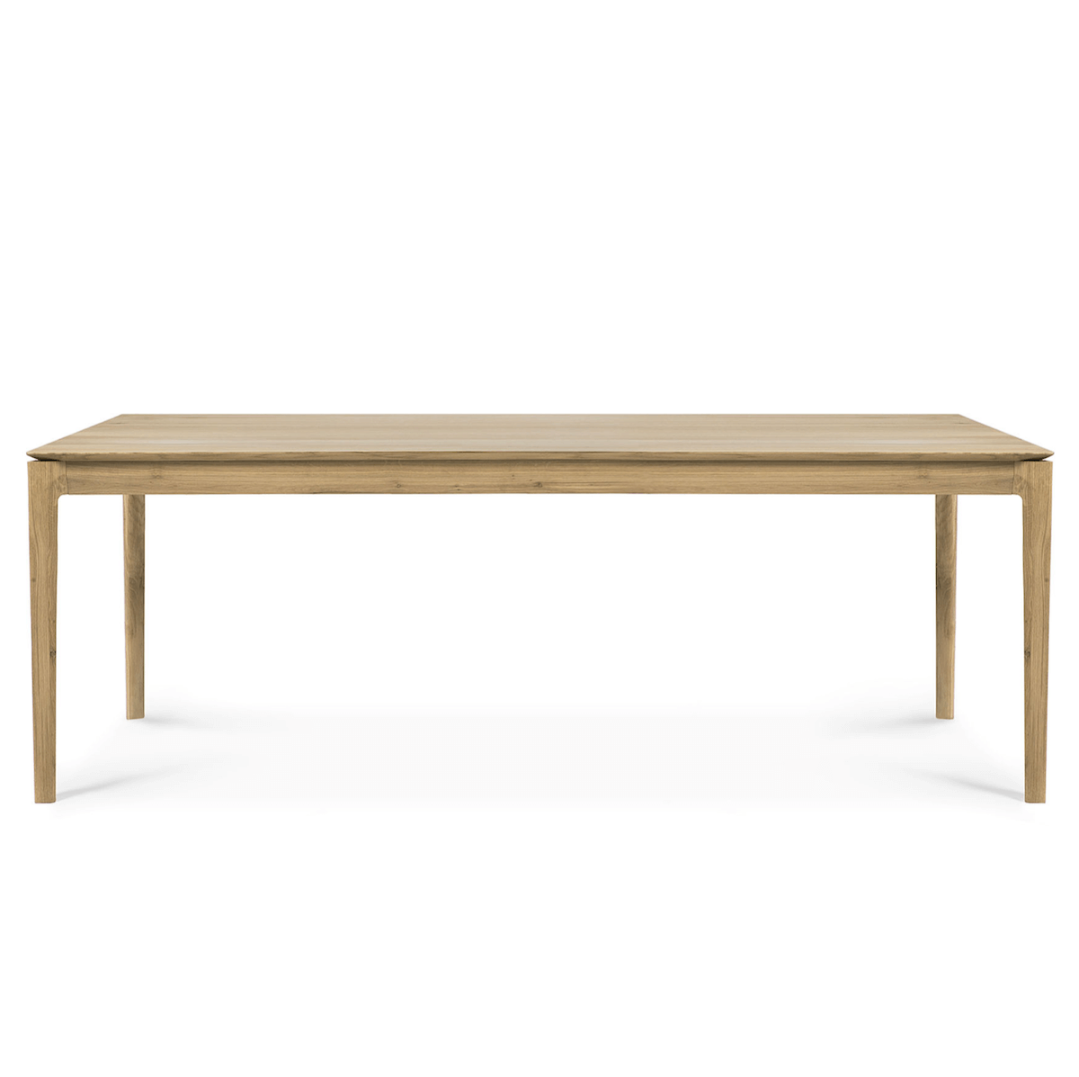 Table à manger scandinave en chêne massif avec pieds fuselés et finition à l'huile-cire pour salle à manger