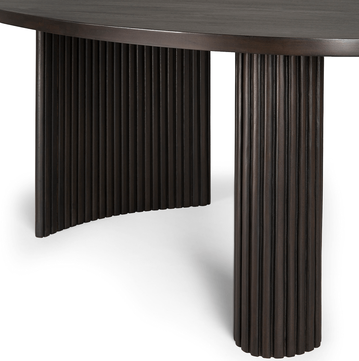 Table basse classique en acajou massif avec plateau gigogne en forme de rognon pour salon
