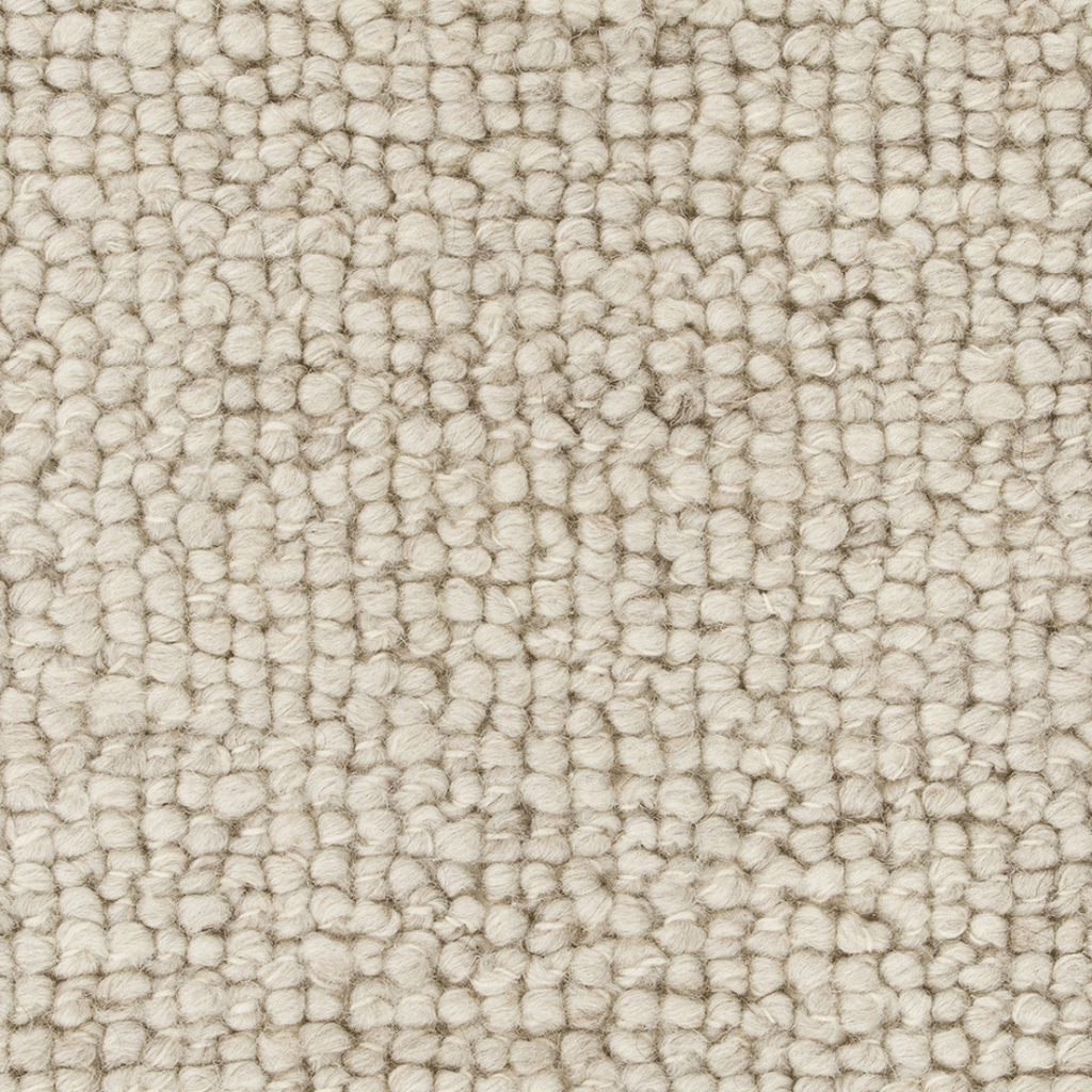 Tapis tissé main en 100 % laine de Nouvelle-Zélande raffinée avec bordure en coton couleur Os pour salon