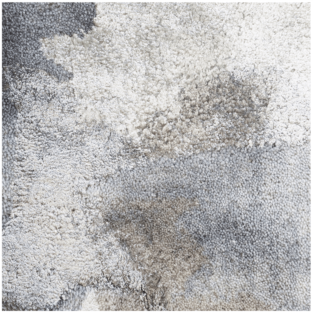 Tapis contemporain tufté à la main en laine et viscose, motif inspiré de l'océan, pour salon