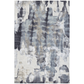 Tapis contemporain tufté à la main en laine et viscose, motif inspiré de l'océan, pour salon