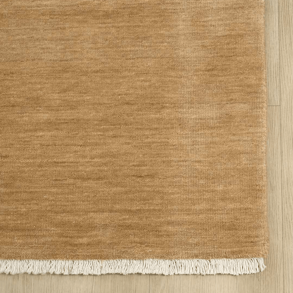 Tapis de salon tissé main 100 % laine à poils courts avec franges