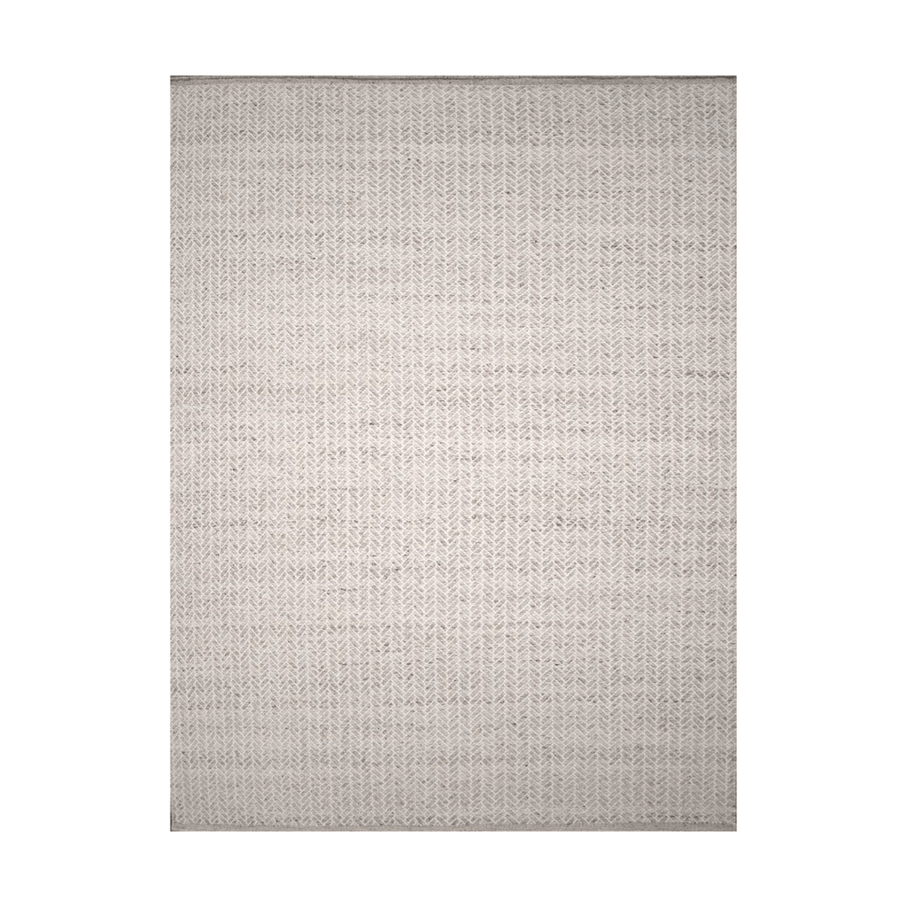 Tapis chevron contemporain 100 % laine tissé à la main, à poils ras, tons neutres sable, pour salon