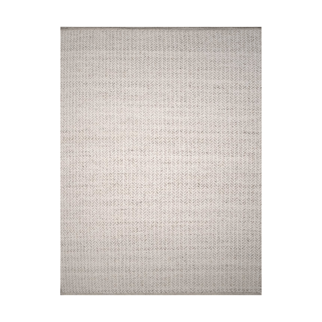 Tapis chevron contemporain 100 % laine tissé à la main, à poils ras, tons neutres sable, pour salon