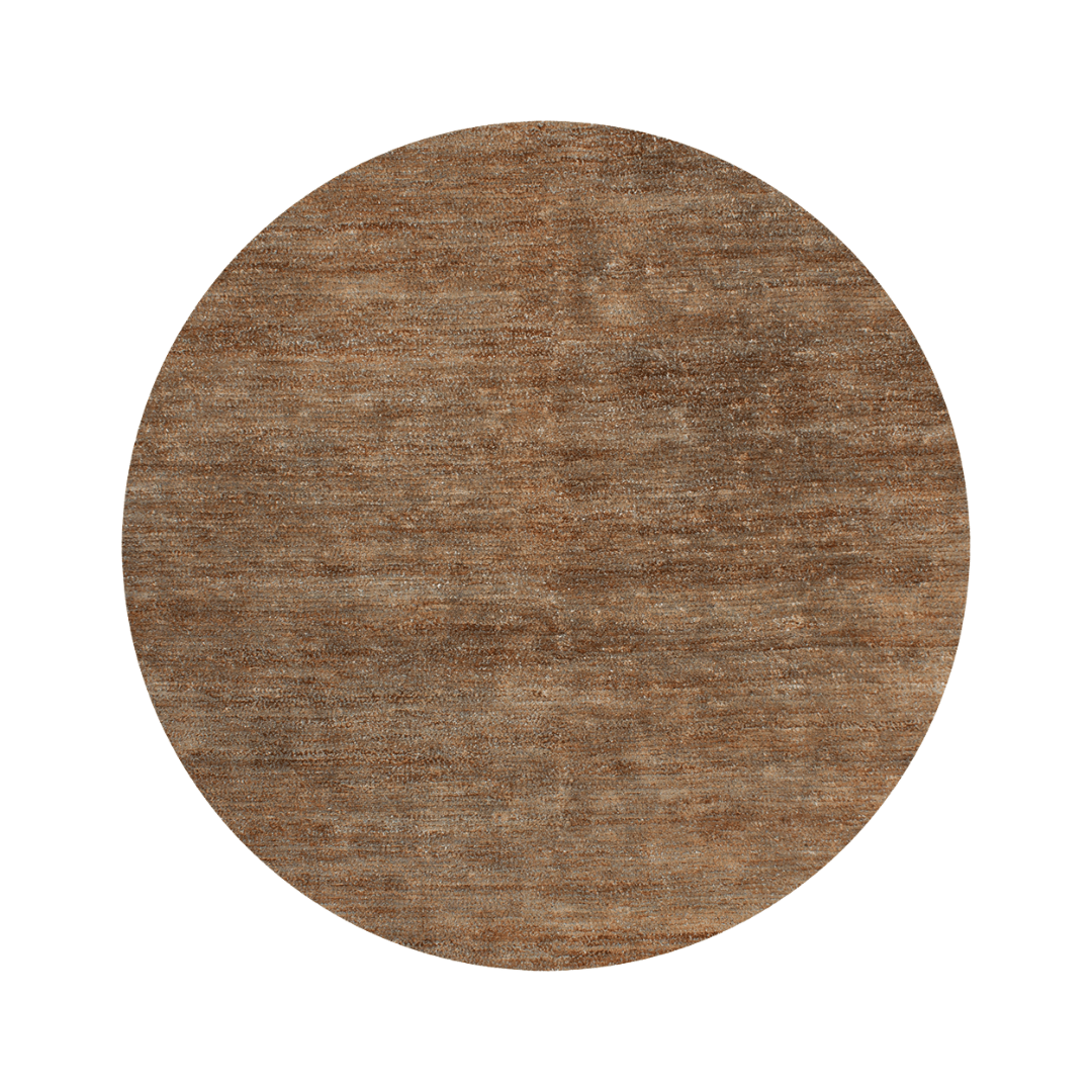 Tapis plat tissé en soie de bambou naturel et jute, tons sable terreux, pour zones très fréquentées