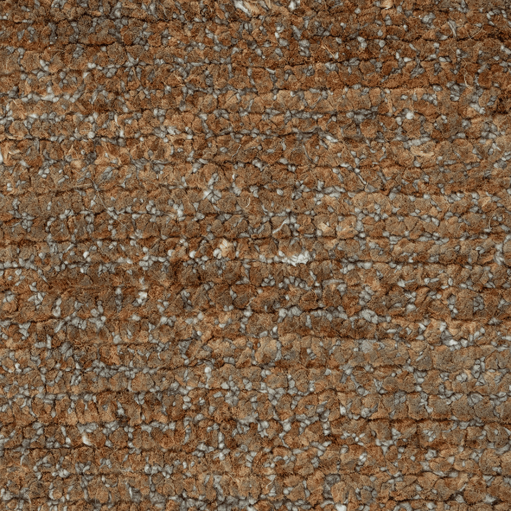 Tapis plat tissé en soie de bambou naturel et jute, tons sable terreux, pour zones très fréquentées