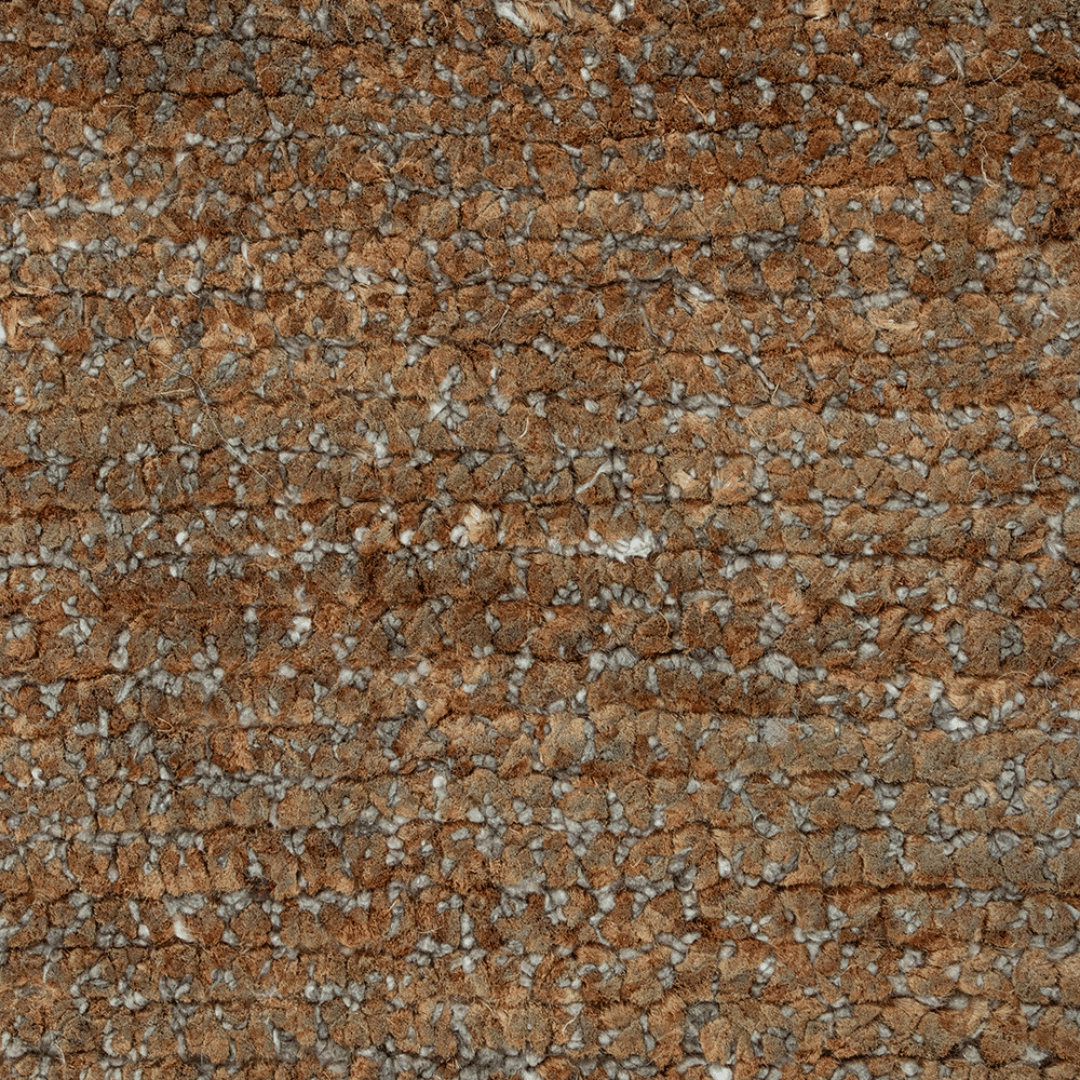 Tapis plat tissé en soie de bambou naturel et jute, tons sable terreux, pour zones très fréquentées