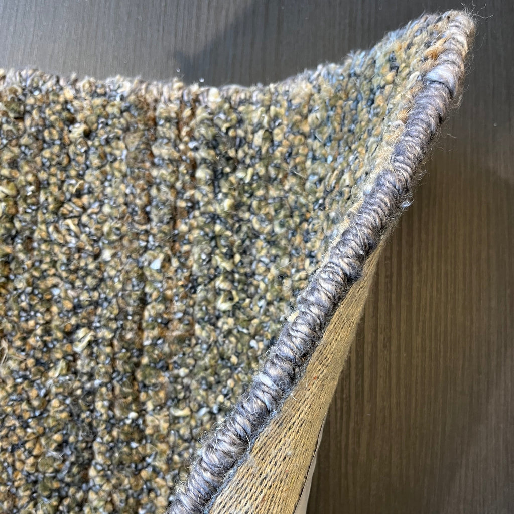Tapis plat tissé en soie de bambou naturel et jute, tons sable terreux, pour zones très fréquentées
