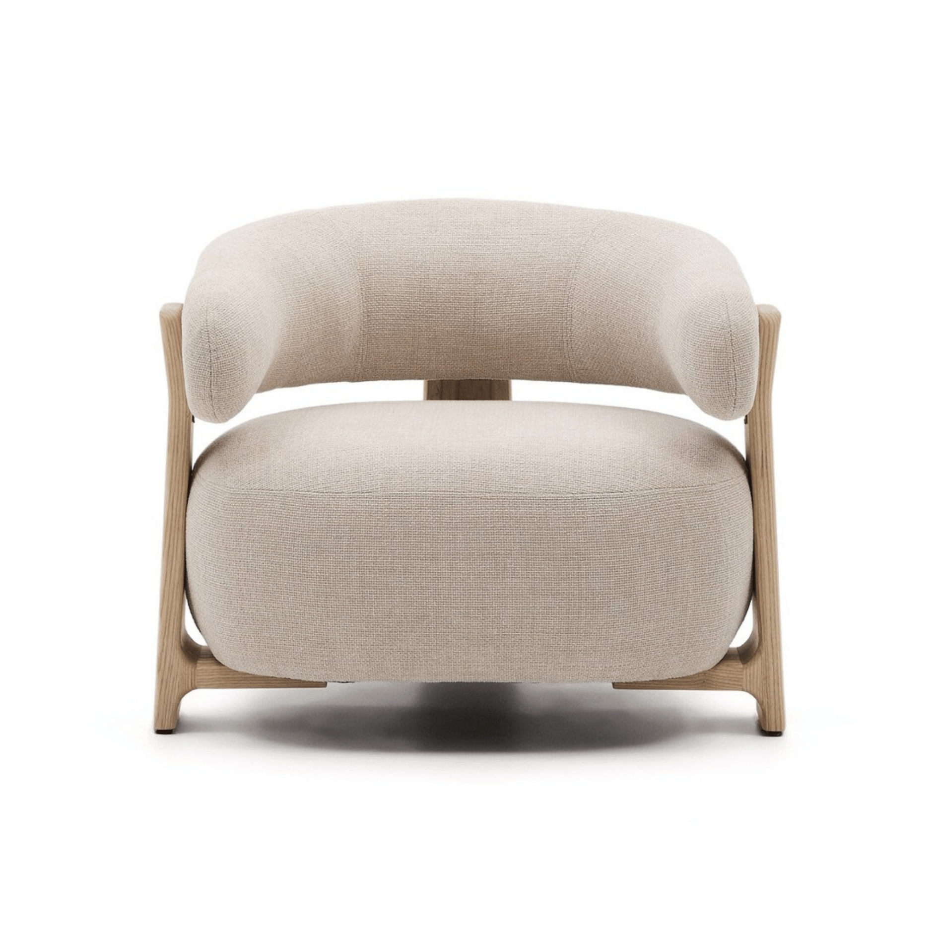 Fauteuil contemporain en polyester recyclé avec assise en mousse haute densité pour salon
