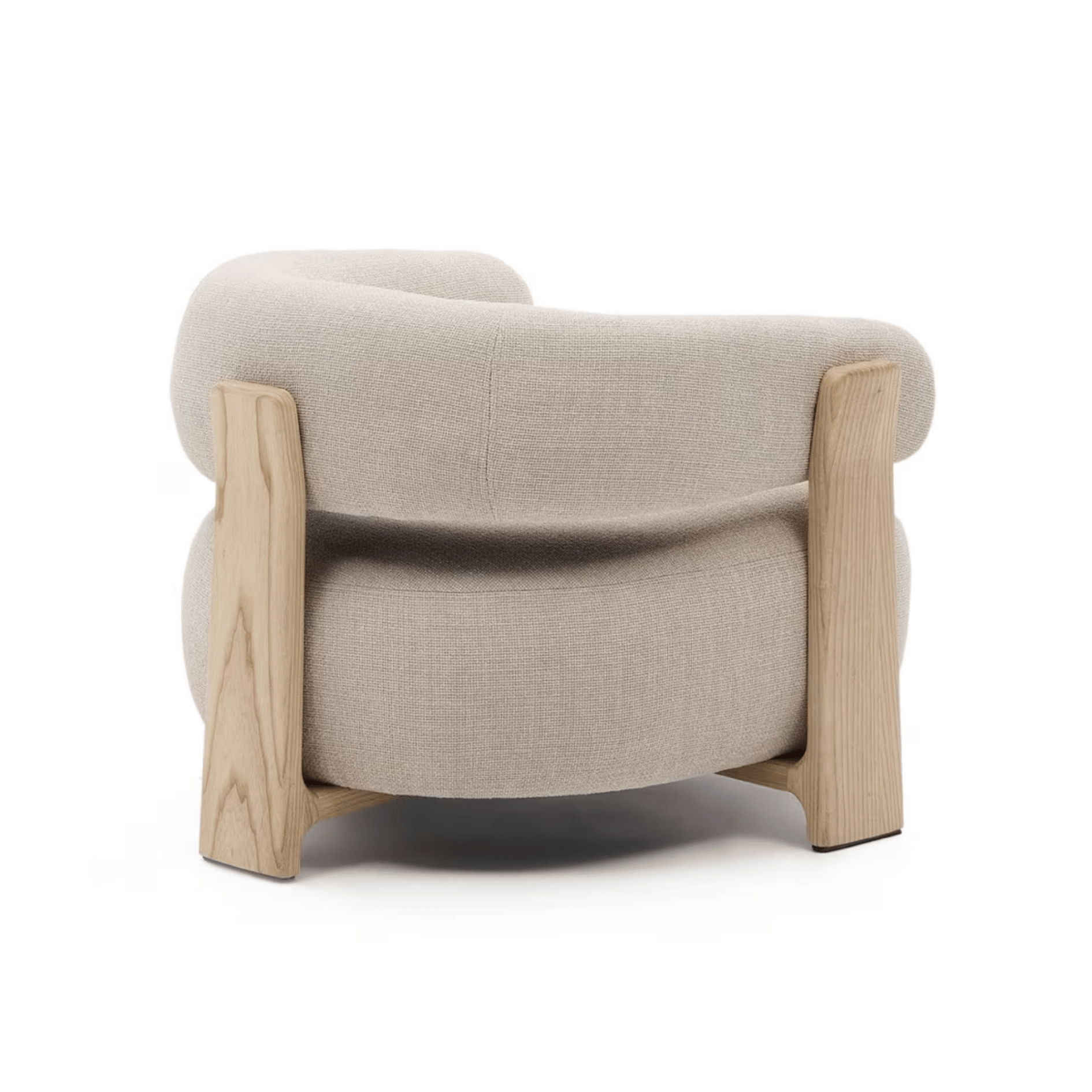 Fauteuil contemporain en polyester recyclé avec assise en mousse haute densité pour salon
