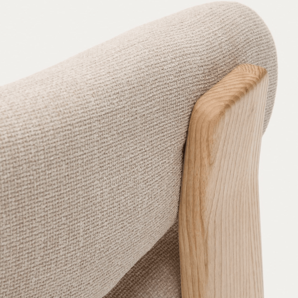 Fauteuil contemporain en polyester recyclé avec assise en mousse haute densité pour salon