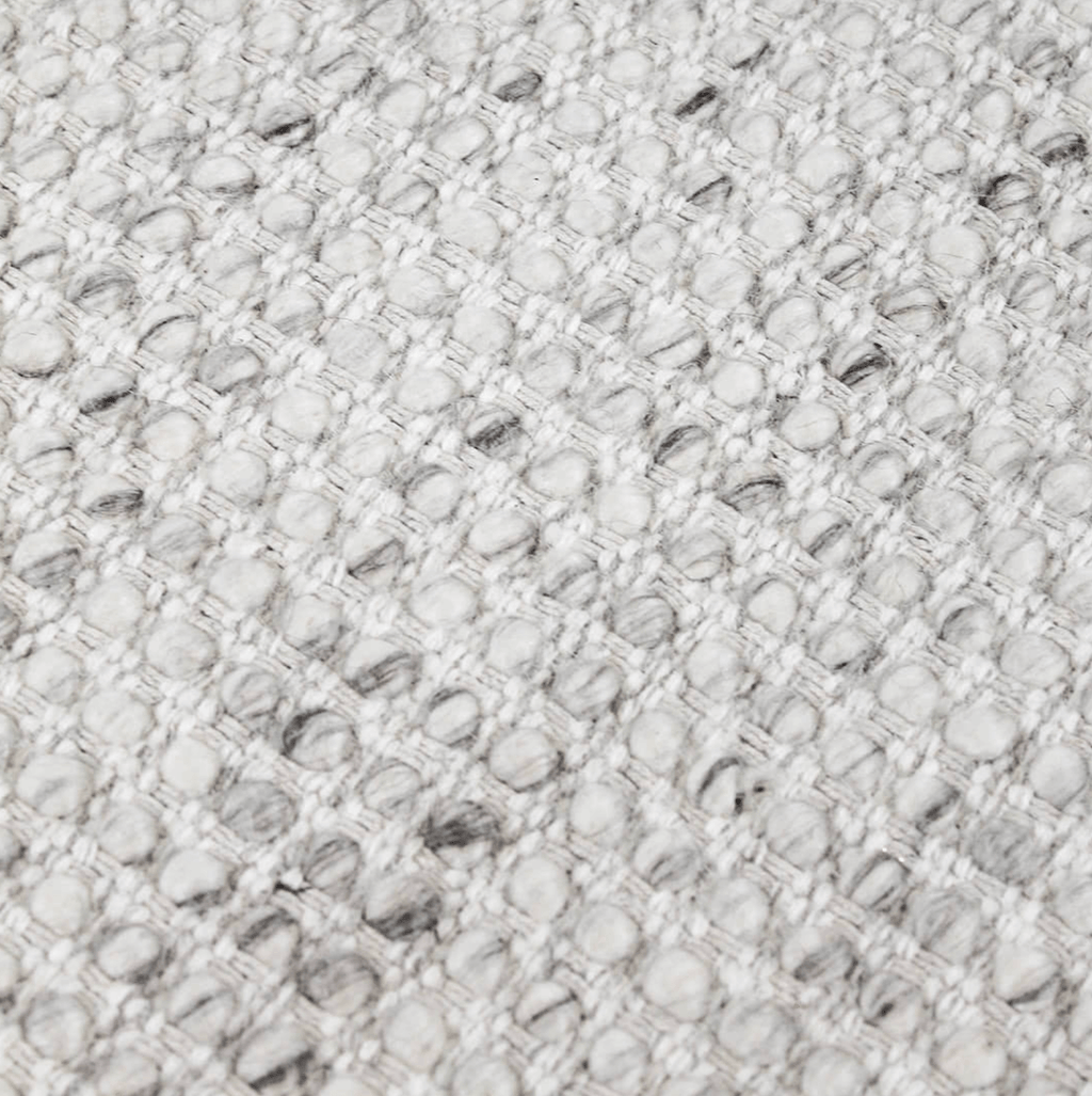 Tapis plat en 100 % laine durable avec finition chinée résistant à l'écrasement, couleur argent, pour salon