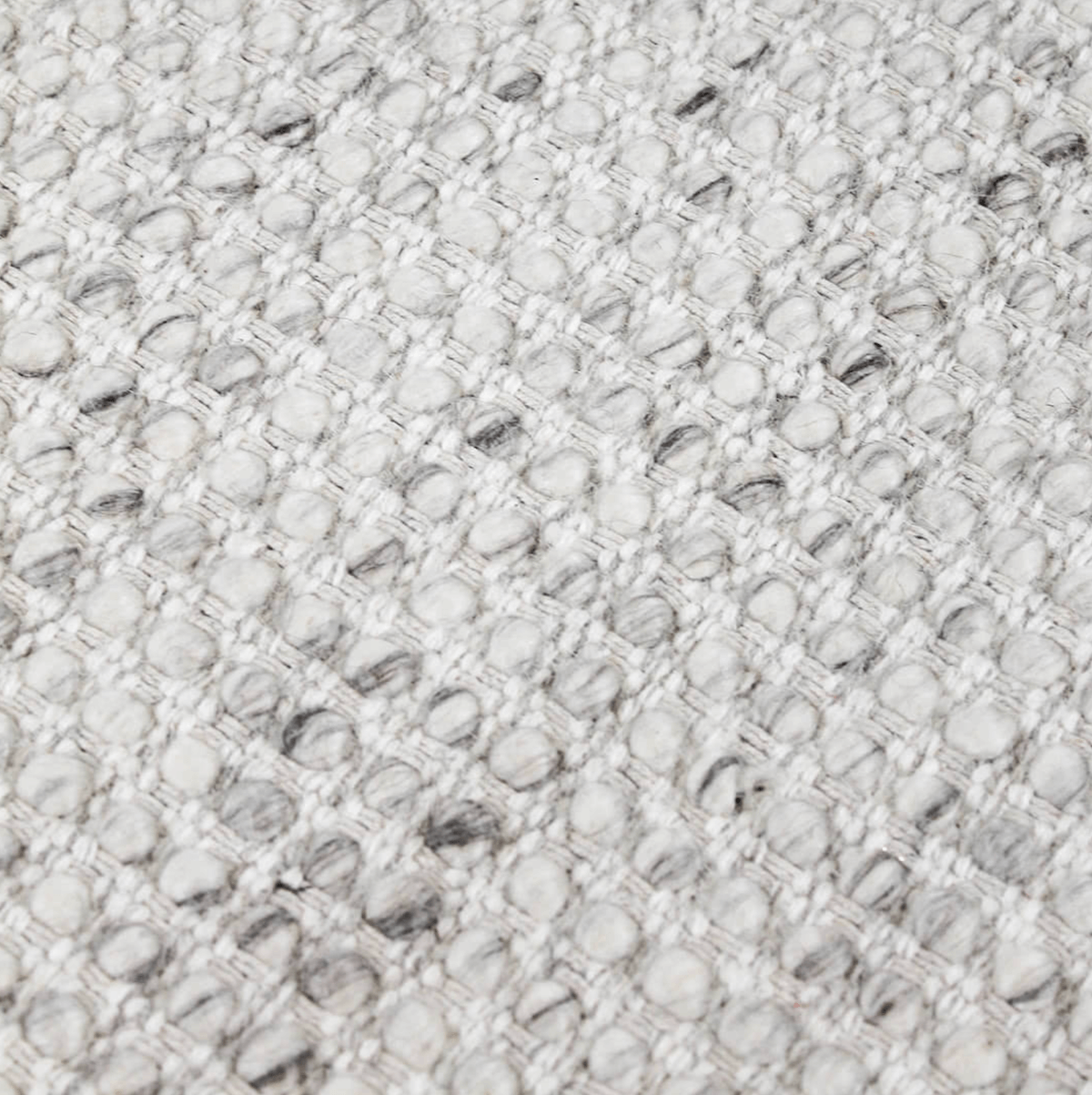 Tapis plat en 100 % laine durable avec finition chinée résistant à l'écrasement, couleur argent, pour salon