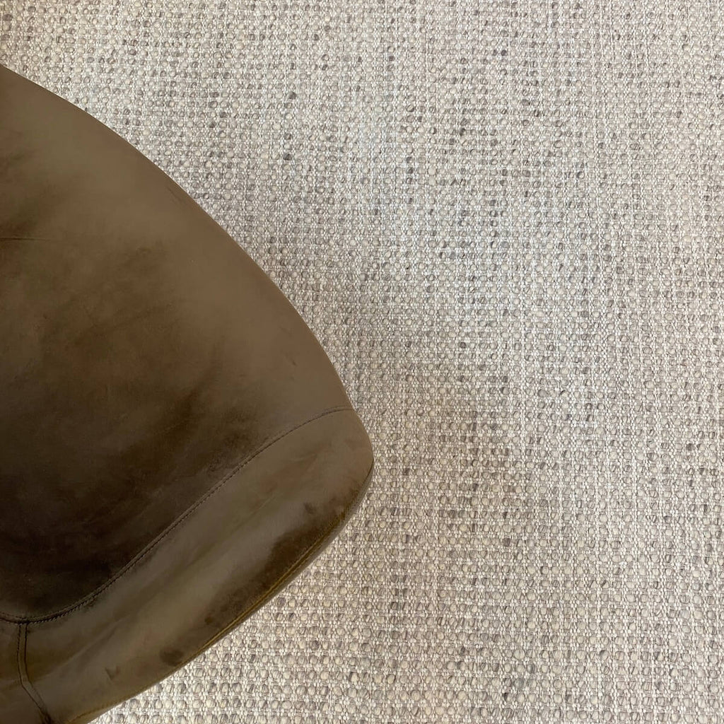 Tapis plat en 100 % laine durable avec finition chinée résistant à l'écrasement, couleur argent, pour salon
