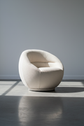 Fauteuil pivotant compact en polyester avec base à retour automatique pour chambre ou salon