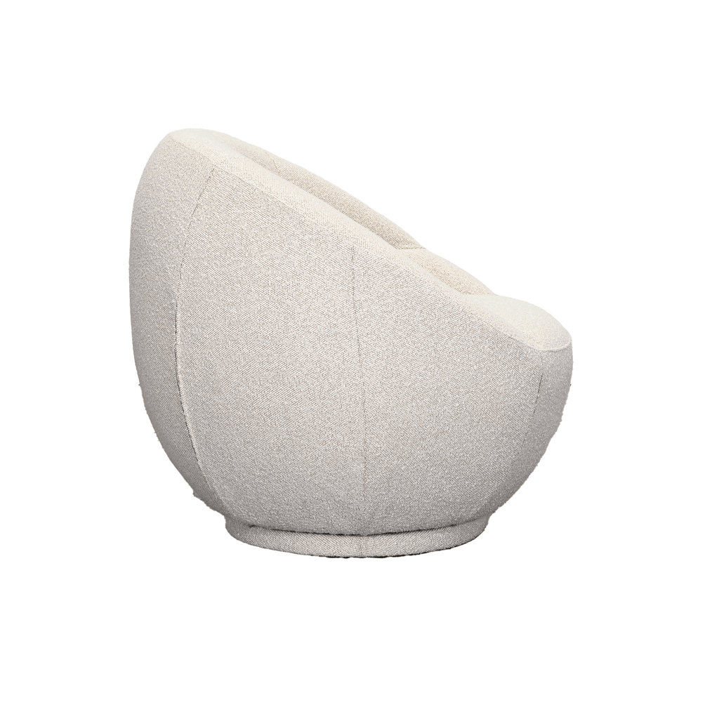 Fauteuil pivotant compact en polyester avec base à retour automatique pour chambre ou salon
