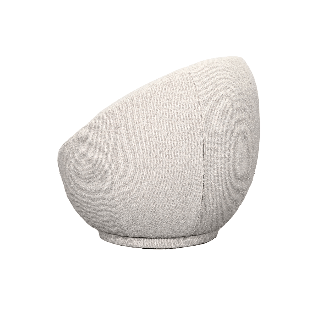 Fauteuil pivotant compact en polyester avec base à retour automatique pour chambre ou salon