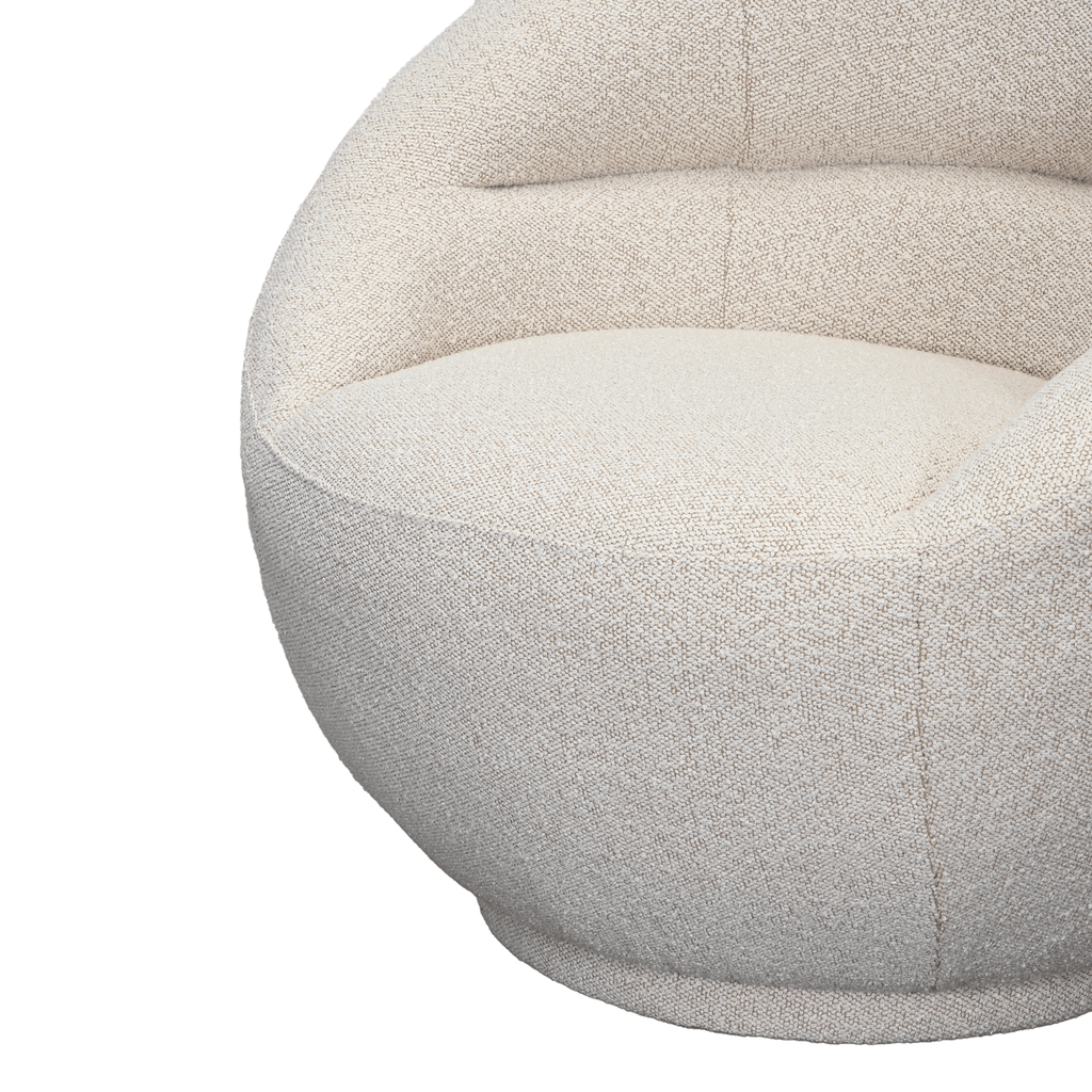 Fauteuil pivotant compact en polyester avec base à retour automatique pour chambre ou salon