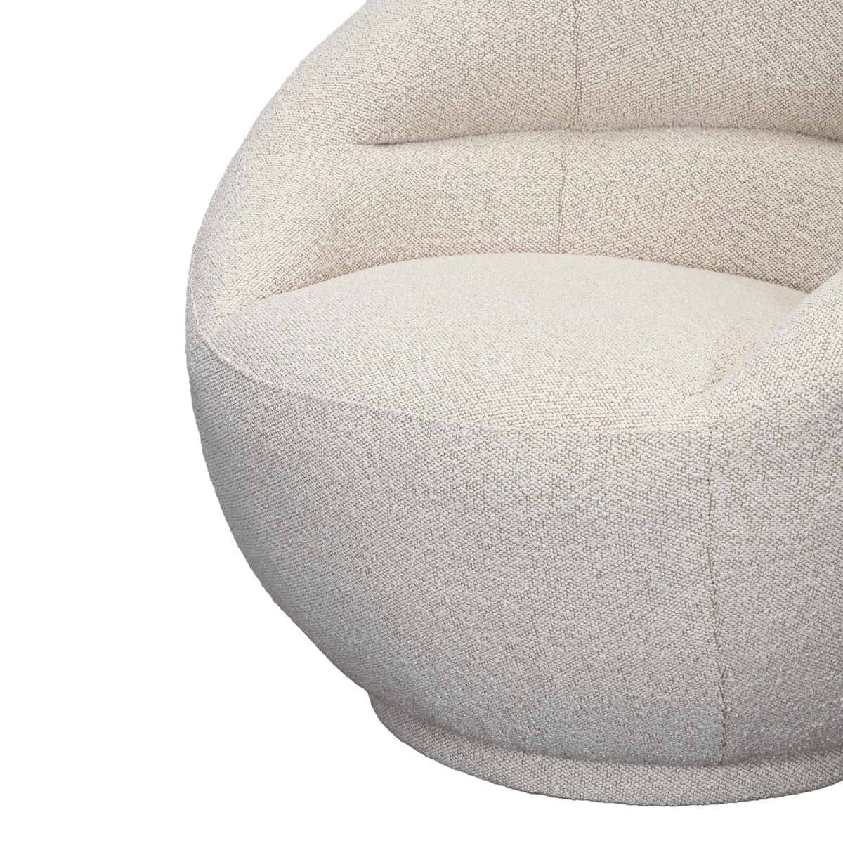 Fauteuil pivotant compact en polyester avec base à retour automatique pour chambre ou salon