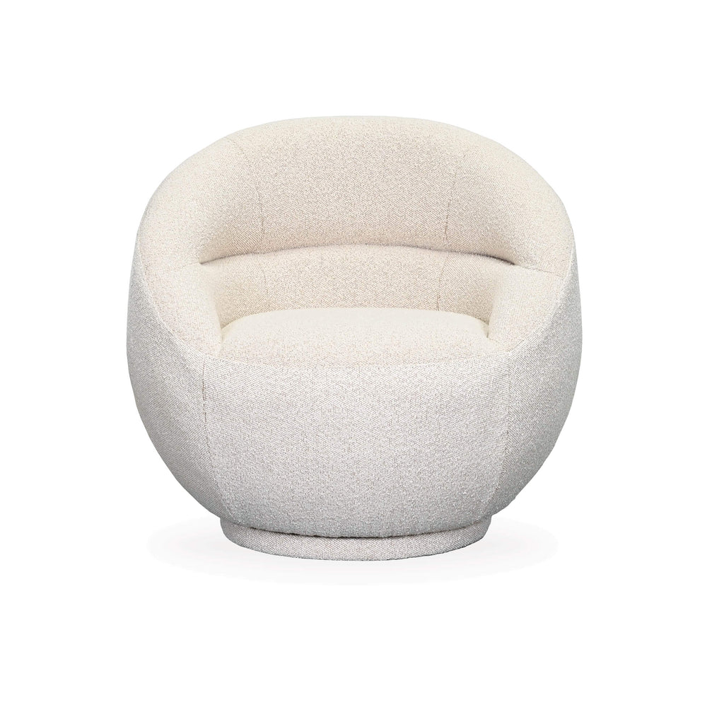 Fauteuil pivotant compact en polyester avec base à retour automatique pour chambre ou salon