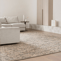 Tapis bouclé bohème 100 % laine tissé à la main, tons automnaux chaleureux, pour salon