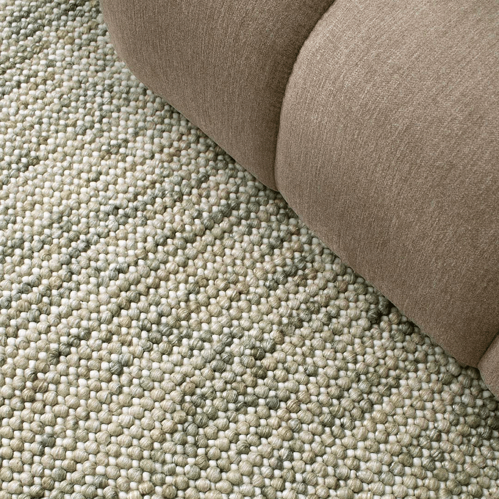 Tapis bouclé bohème 100 % laine tissé à la main, tons automnaux chaleureux, pour salon