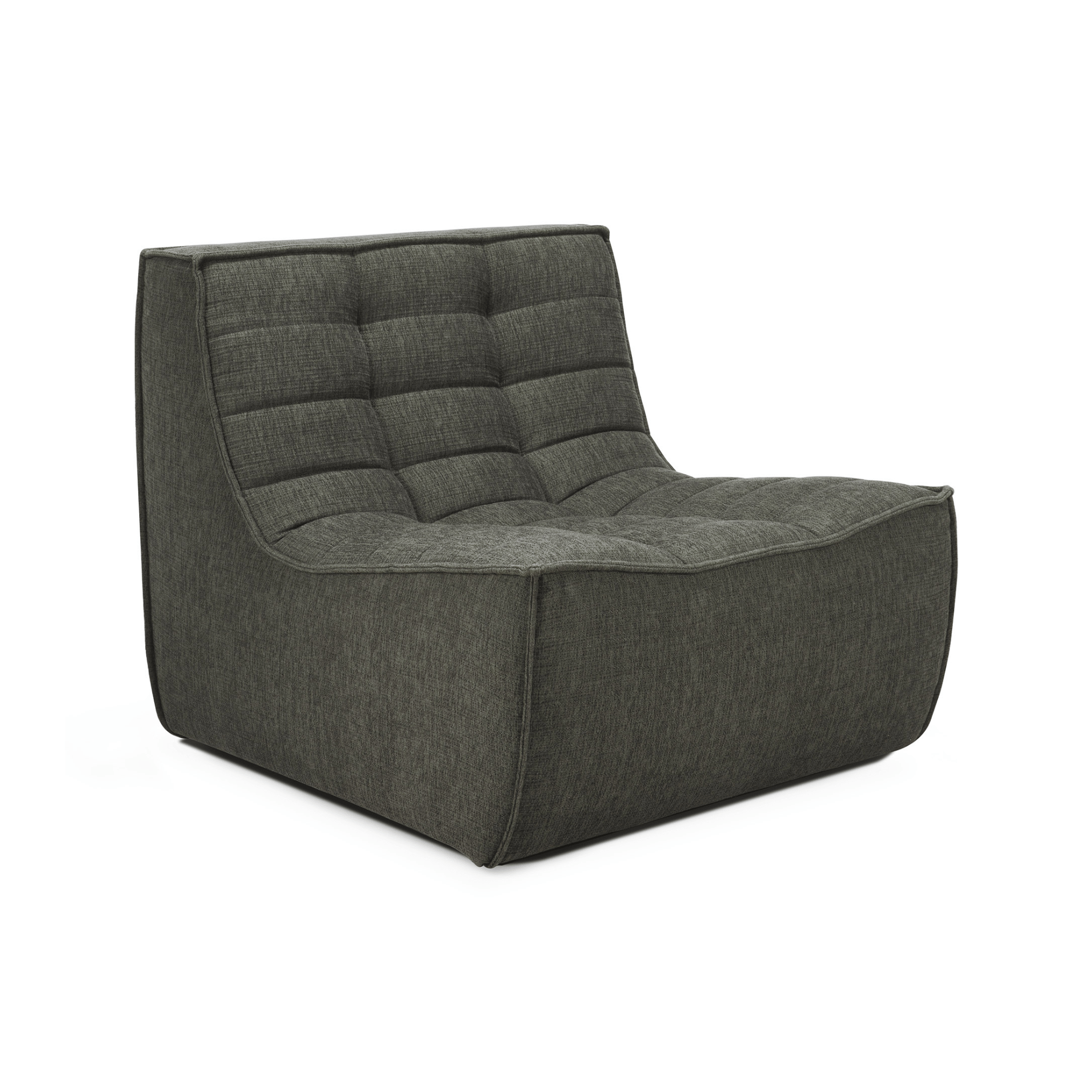 Fauteuil en coton recyclé écologique avec assise capitonnée en mousse haute densité pour salon