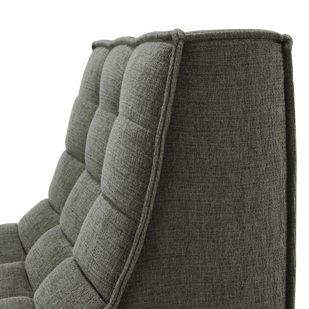 Fauteuil en coton recyclé écologique avec assise capitonnée en mousse haute densité pour salon