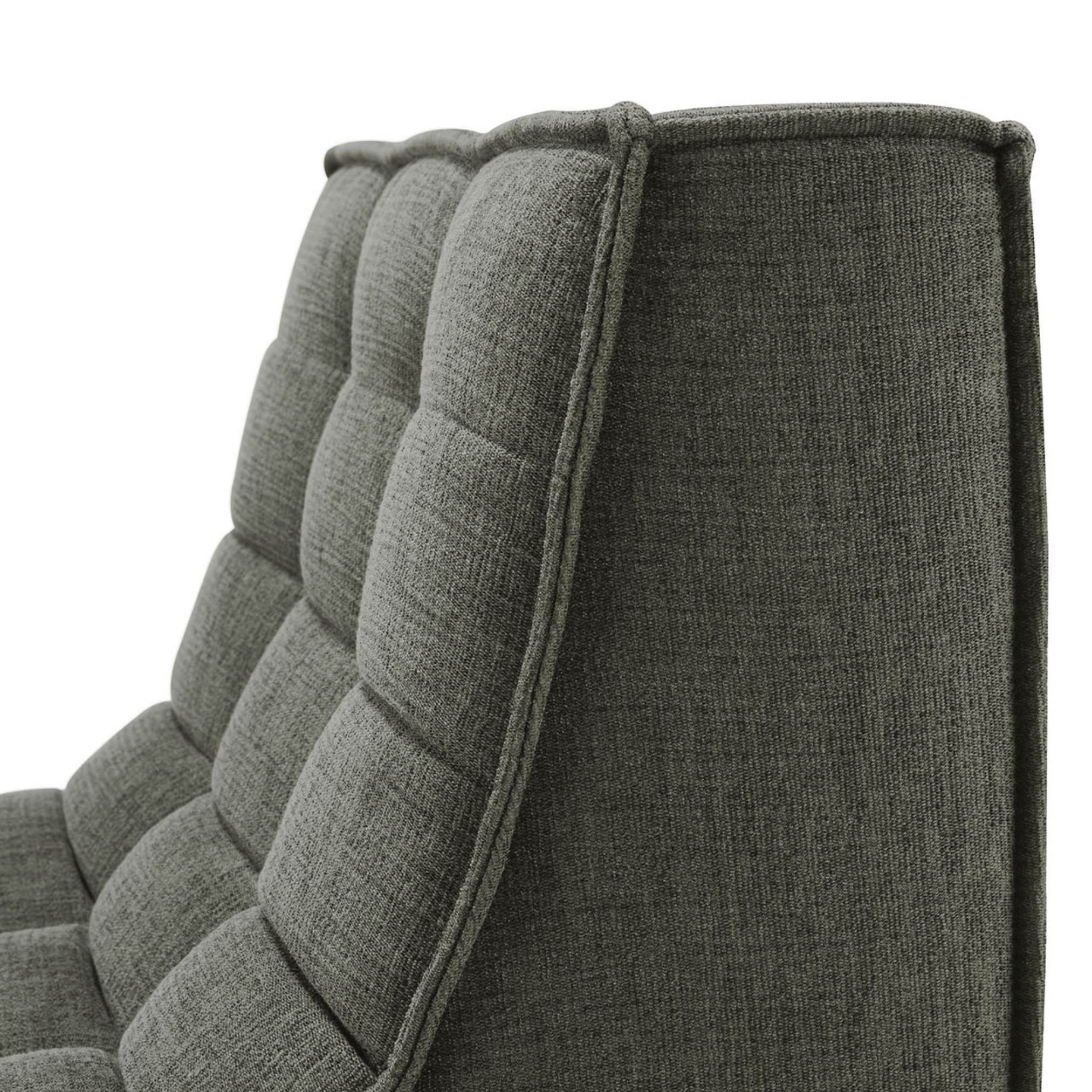 Fauteuil en coton recyclé écologique avec assise capitonnée en mousse haute densité pour salon
