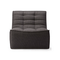 Fauteuil moderne en polyester-acrylique avec assise capitonnée incurvée pour salon