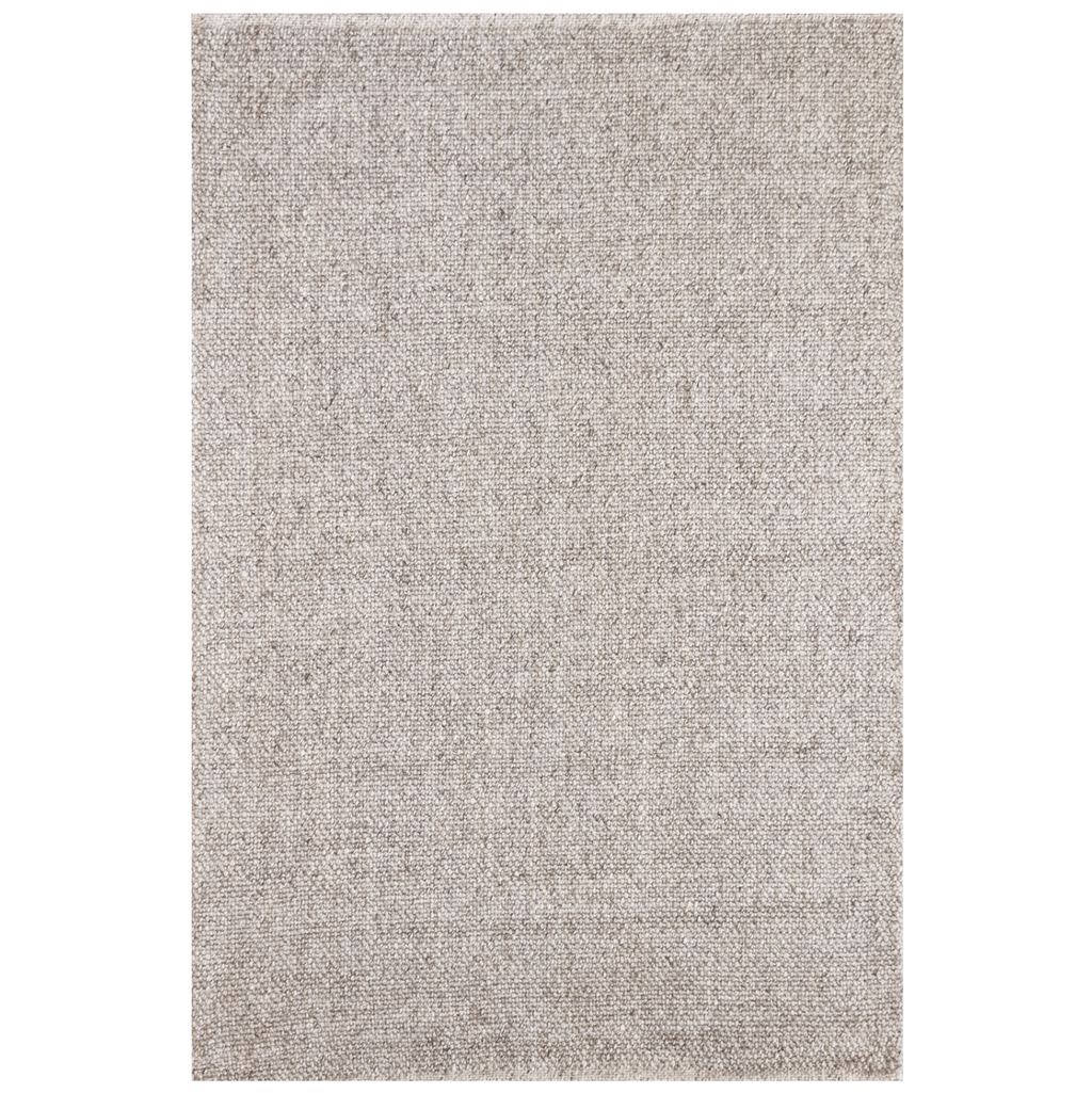 Tapis plat en laine naturelle et viscose avec tissage texturé subtil en galet pour salon