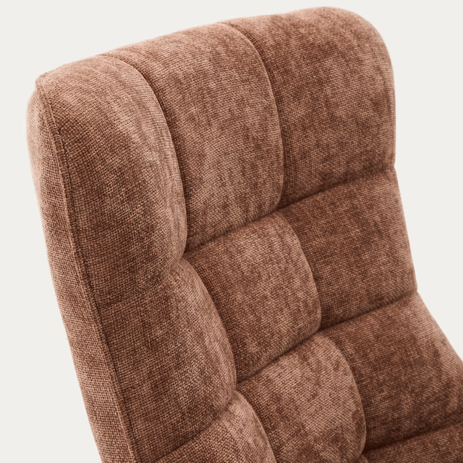 Fauteuil pivotant en chenille de style Mid-Century avec assise en mousse à densité moyenne pour salon