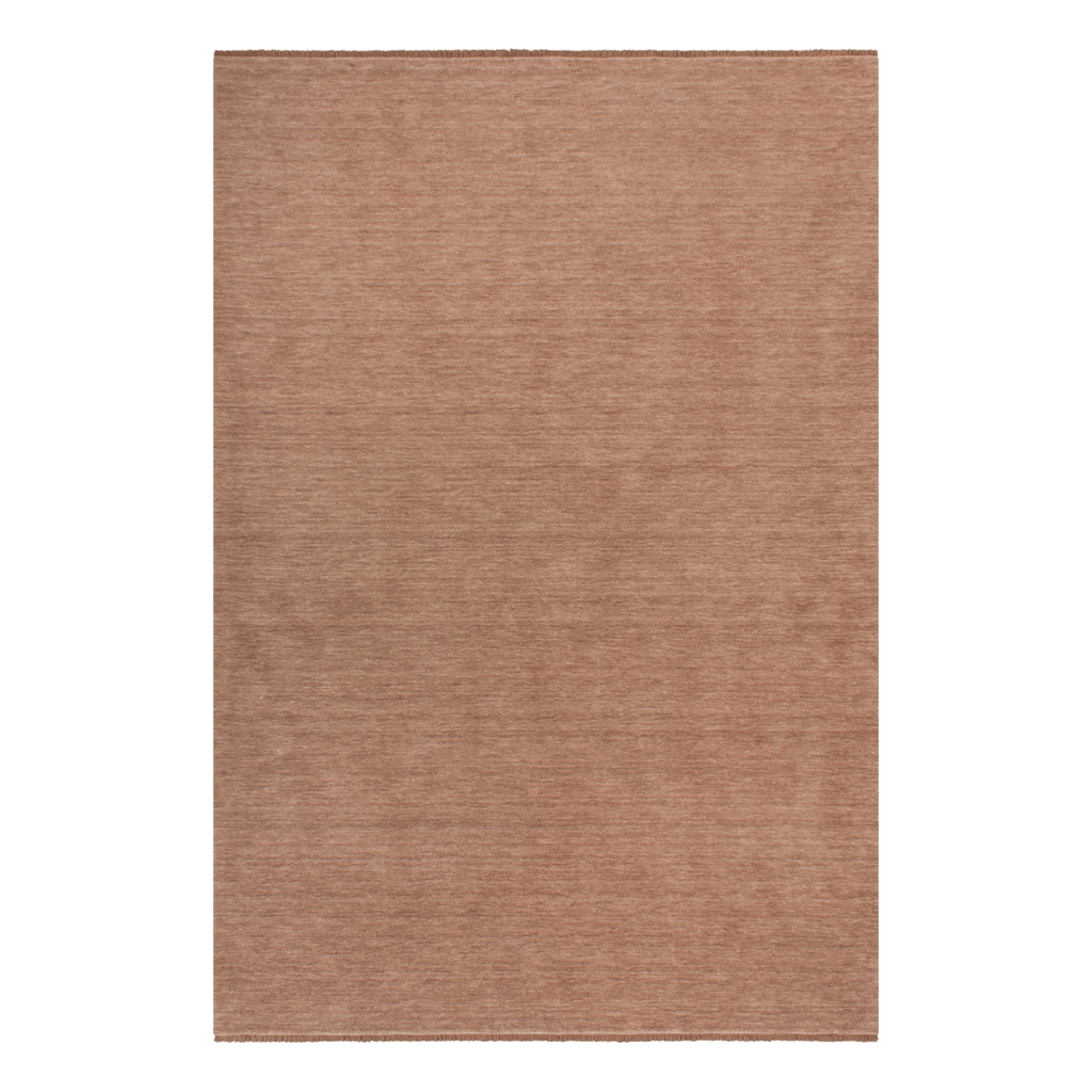 Tapis de salon luxueux 100 % laine de Nouvelle-Zélande à poils épais rose bois de rose
