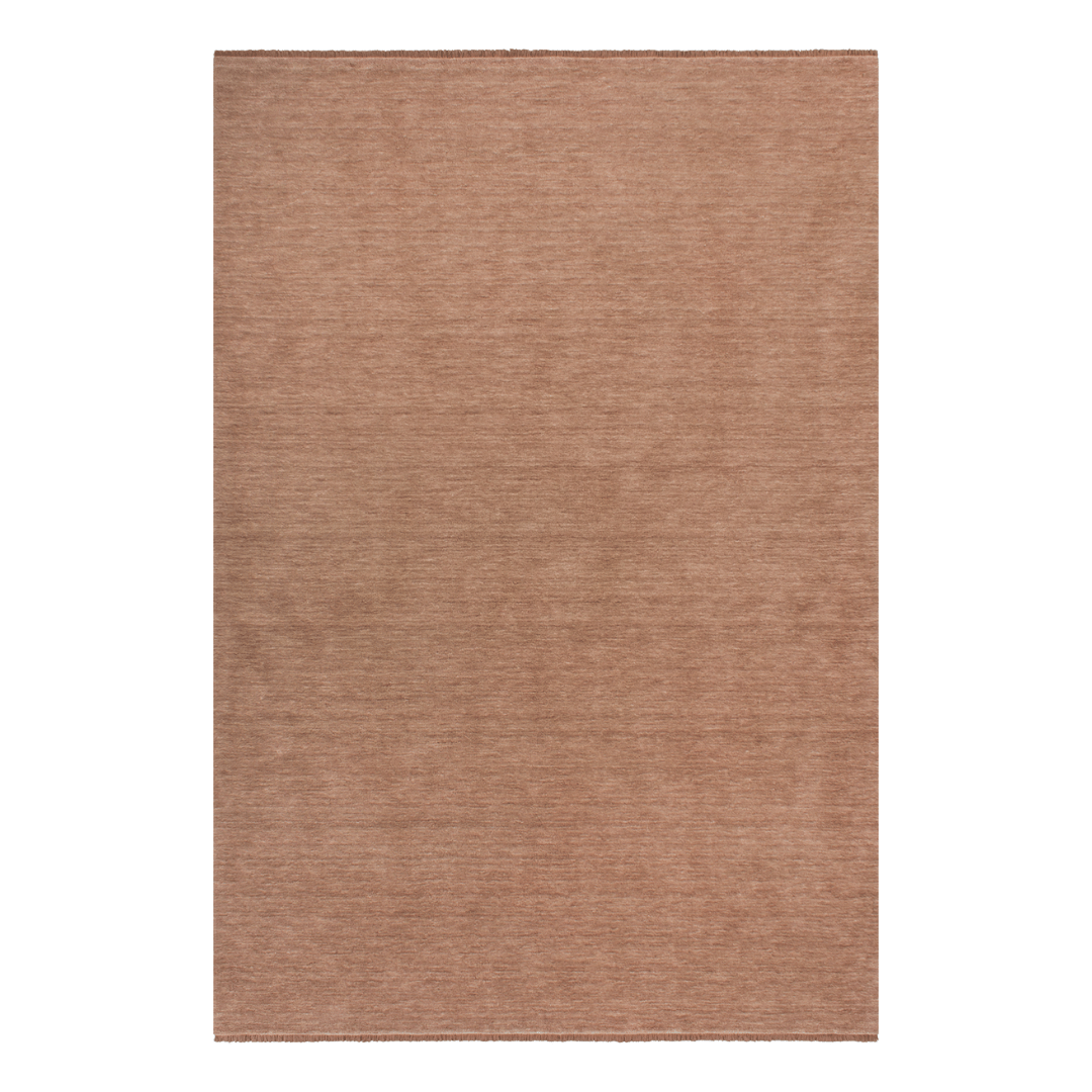 Tapis de salon luxueux 100 % laine de Nouvelle-Zélande à poils épais rose bois de rose