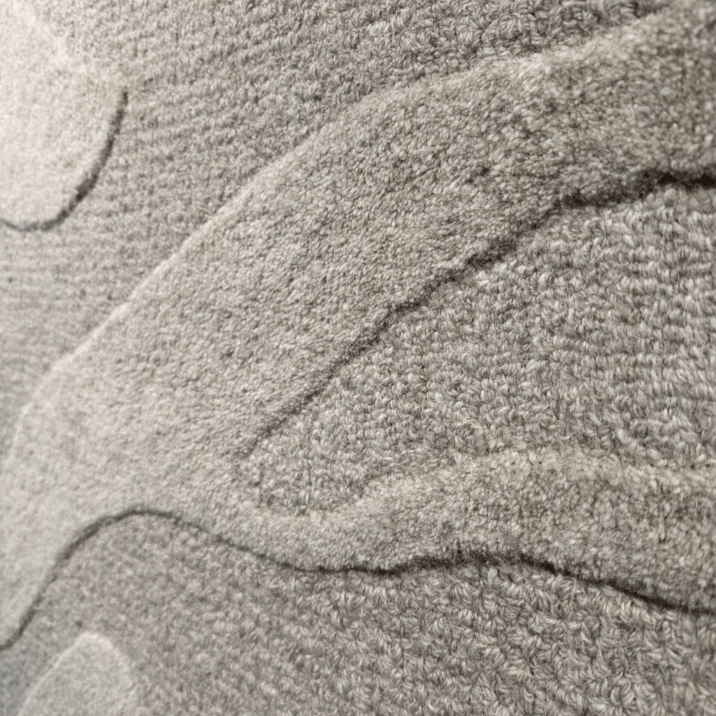 Tapis 100 % laine tufté à la main Coastal avec motif à courbes organiques pour salon