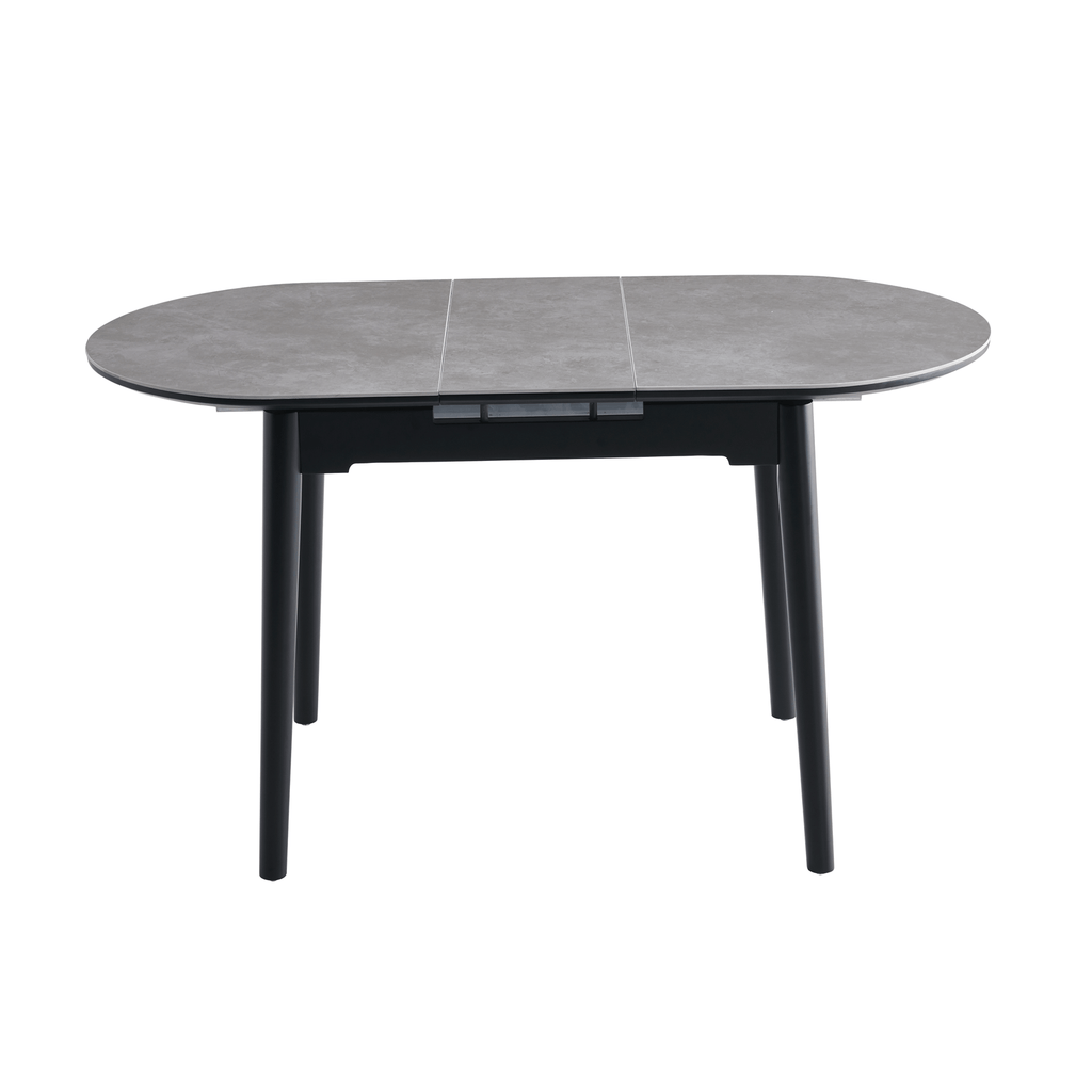 Table à manger extensible contemporaine en céramique avec mécanisme d'extension caché pour salle à manger
