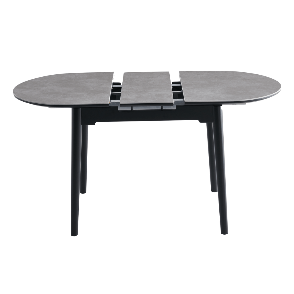 Table à manger extensible contemporaine en céramique avec mécanisme d'extension caché pour salle à manger