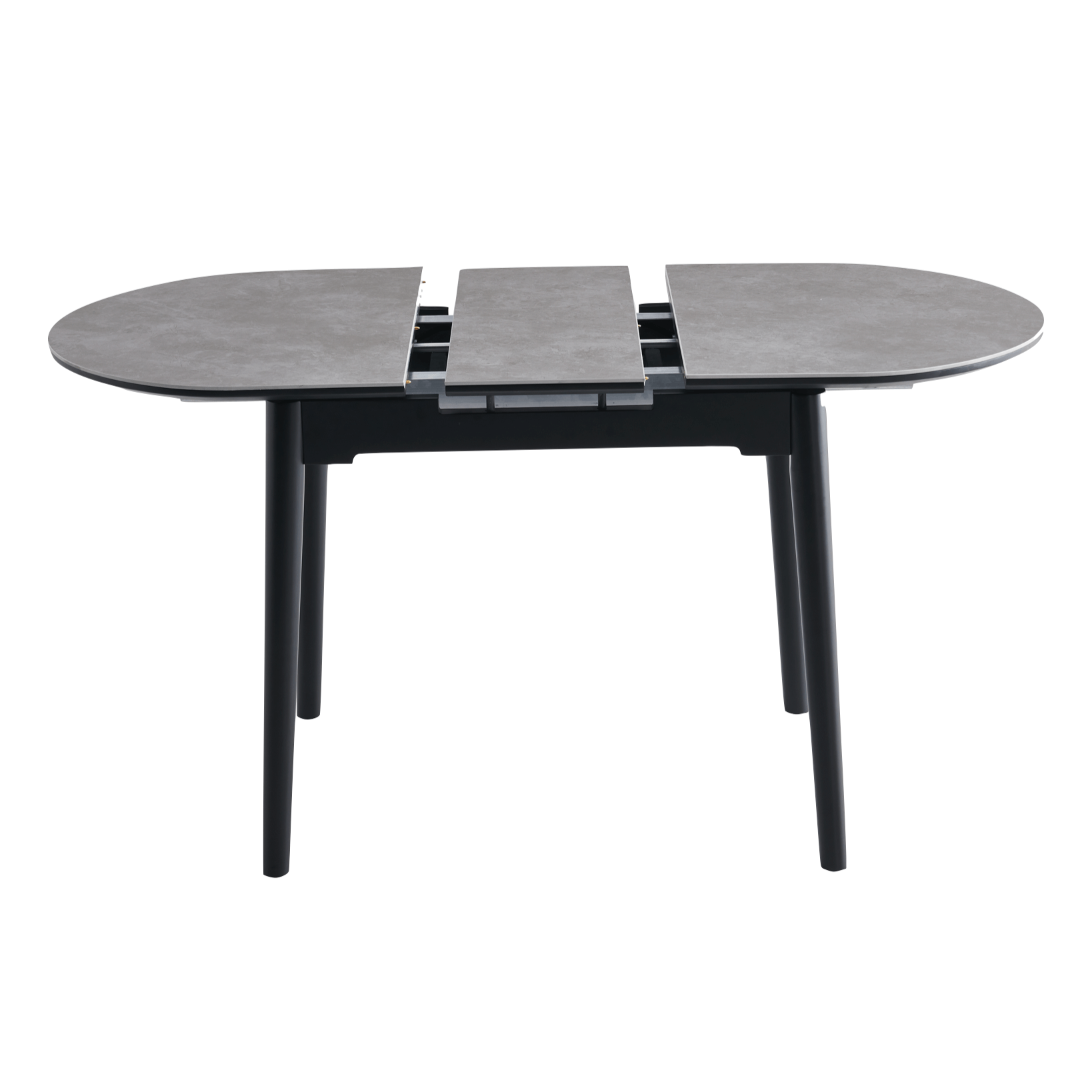 Table à manger extensible contemporaine en céramique avec mécanisme d'extension caché pour salle à manger
