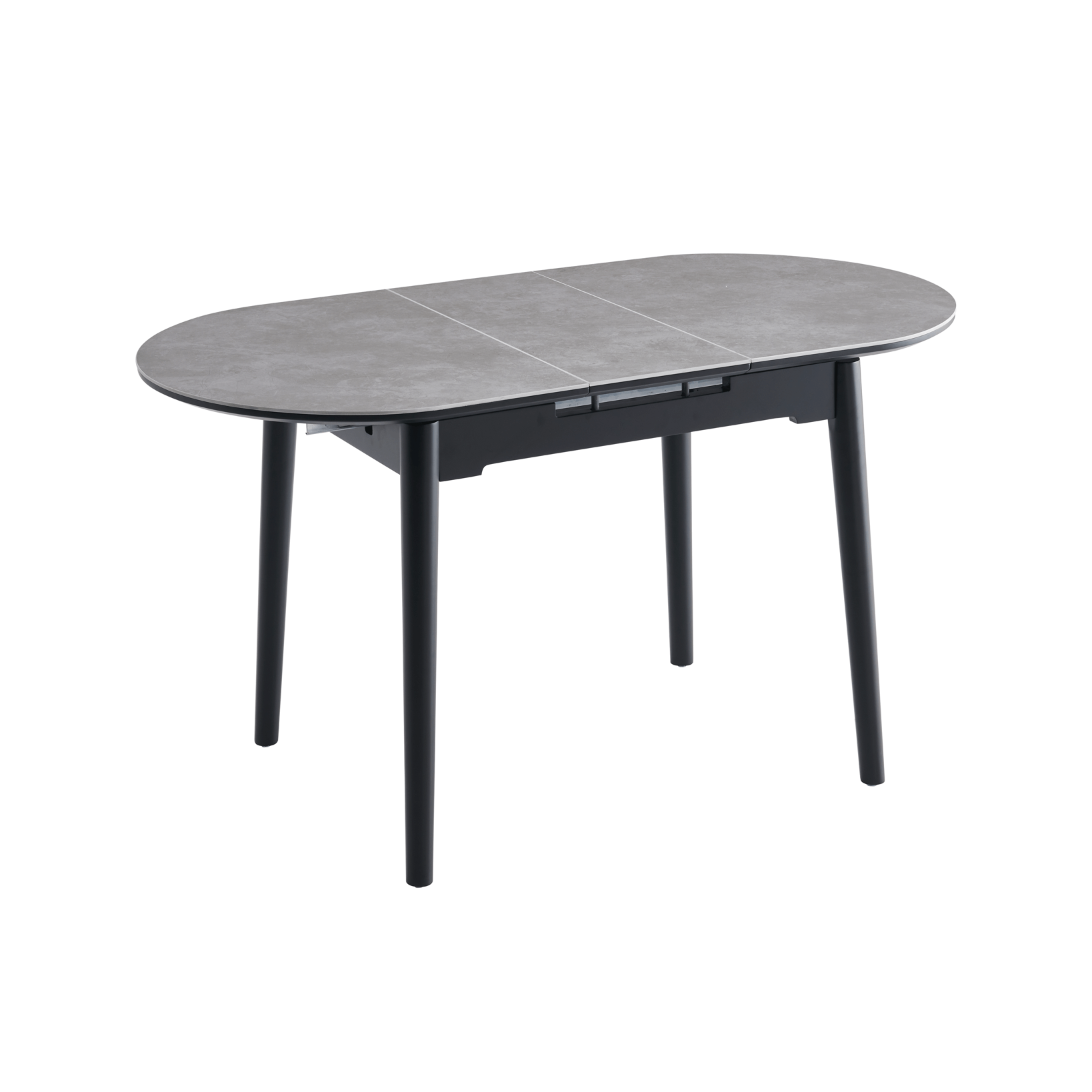 Table à manger extensible contemporaine en céramique avec mécanisme d'extension caché pour salle à manger