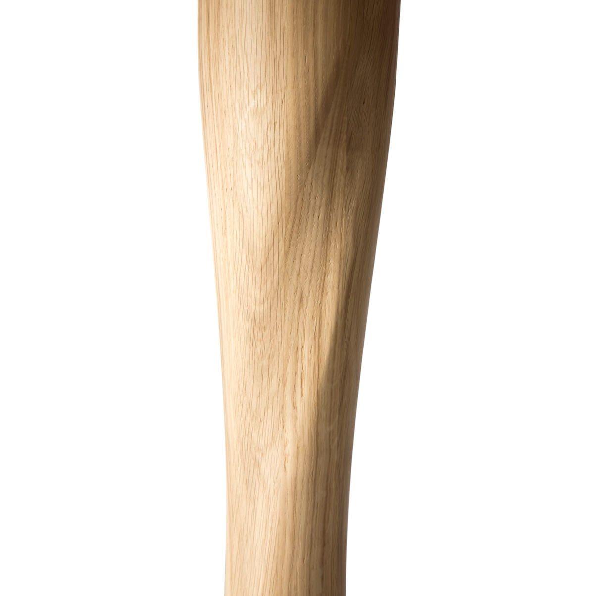 Table à manger ronde scandinave en chêne massif avec pied central sculptural pour salle à manger