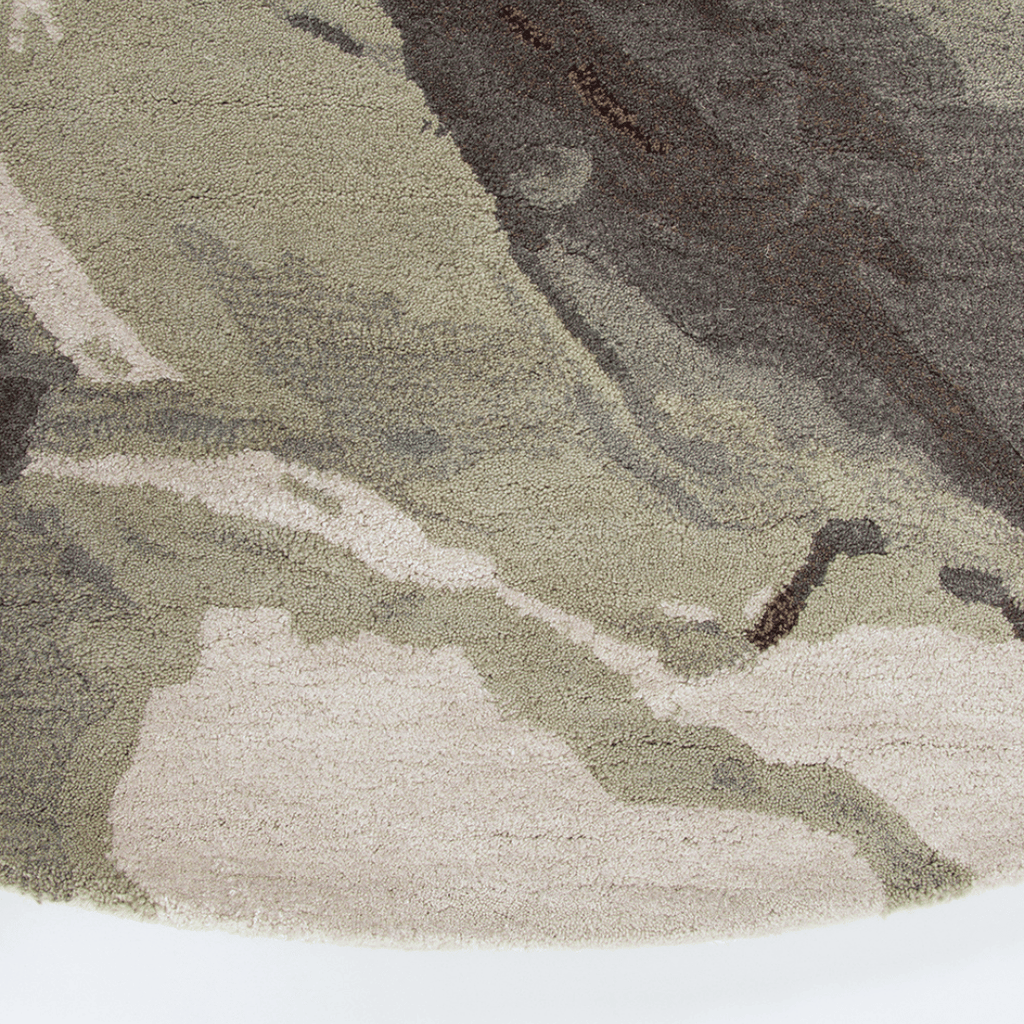 Tapis tufté à la main en laine et viscose, aux tons naturels inspirés du paysage pour le salon